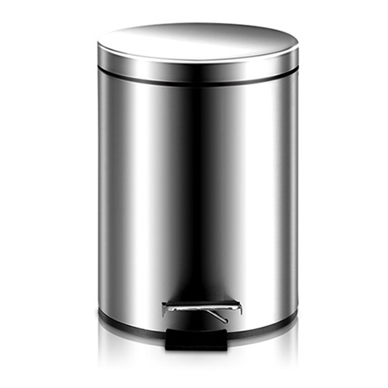 3L 5L 8L 12L 410 rostfritt stål krom fotpedal badrum runda sopor
