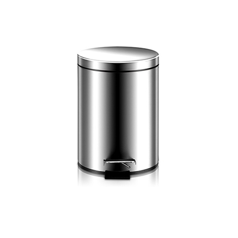3L 5L 8L 12L 410 rostfritt stål krom fotpedal badrum runda sopor