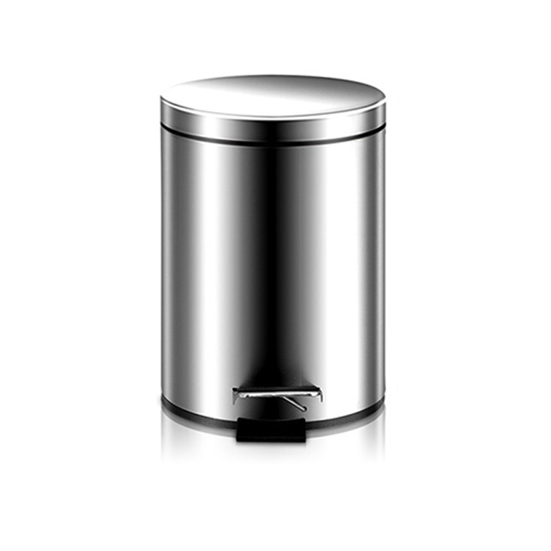 3L 5L 8L 12L 410 rostfritt stål krom fotpedal badrum runda sopor