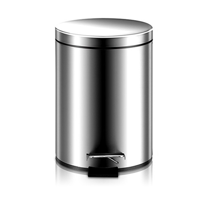 3L 5L 8L 12L 410 rostfritt stål krom fotpedal badrum runda sopor