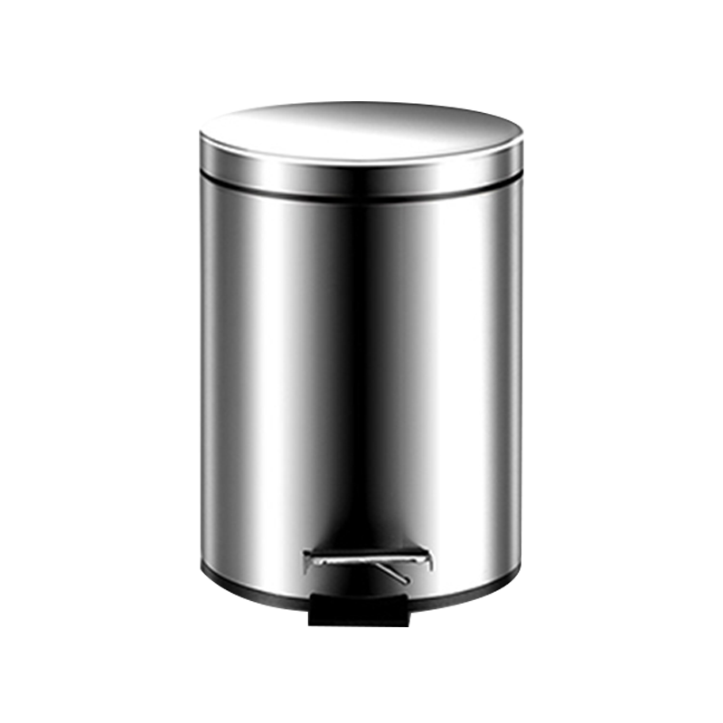 3L 5L 8L 12L 410 rostfritt stål krom fotpedal badrum runda sopor