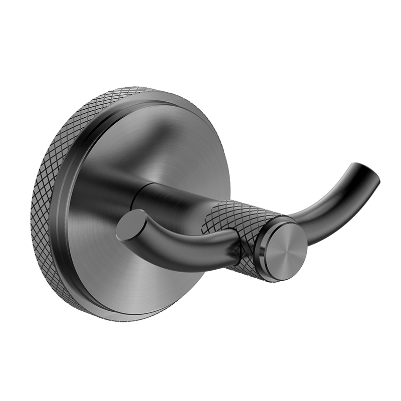 093012 Borstat pistol svart hem badrum dubbel krok för handdukar och kläder