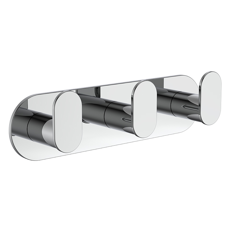 094013 Väggmonterad multifunktionell trippel Row Storage Robe Hook