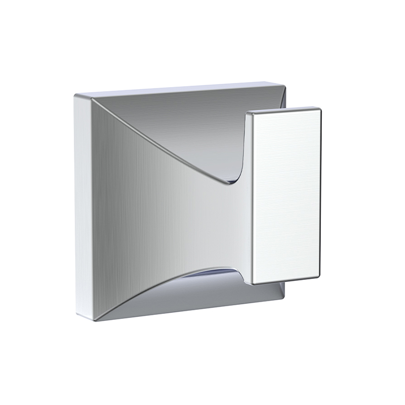 167011 Square Chrome Brush Matte väggmonterad enkelrockkrok